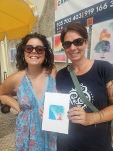 Jodi with Artist in Nazare Portugal
