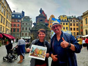 Jodi with artists in Stockholm Sweeden